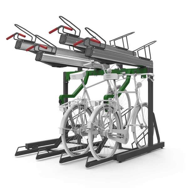 Fahrradparksysteme | Fahrradständer mit E-Bike Ladestation | FalcoLevel Premium+ Doppelstockparker mit E-Bike Ladestation | image #2 |  