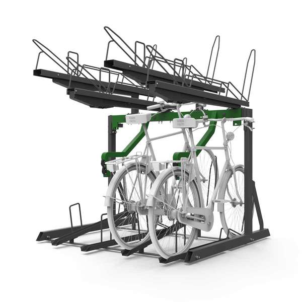 Fahrradparksysteme | Fahrradständer mit E-Bike Ladestation | FalcoLevel Eco Doppelstockparker mit E-Bike Ladestation | image #1 |  