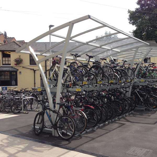 Überdachungen und Abstellräume | Fahrradüberdachung für Doppelstockparker | FalcoRail Überdachung für Doppelstockparker, einseitig | image #8 |  