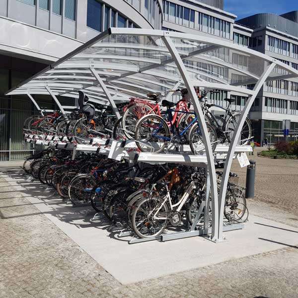 Überdachungen und Abstellräume | Fahrradüberdachung für Doppelstockparker | FalcoRail Überdachung für Doppelstockparker, doppelseitig | image #4 |  