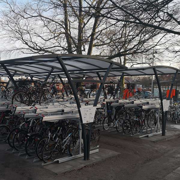 Überdachungen und Abstellräume | Fahrradüberdachung für Doppelstockparker | FalcoRail Überdachung für Doppelstockparker, doppelseitig | image #5 |  