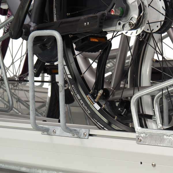 compact fietsparkeren etage fietsenrek FalcoLevel Premium+ FietsParKeur aanbindbeugel
