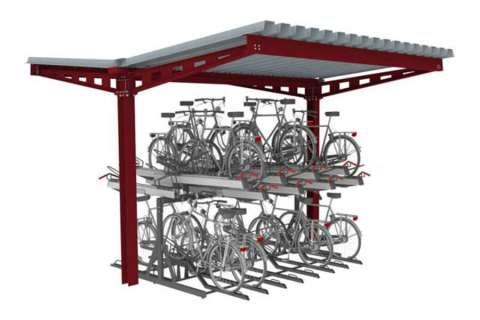 Überdachungen und Abstellräume | Fahrradüberdachung für Doppelstockparker