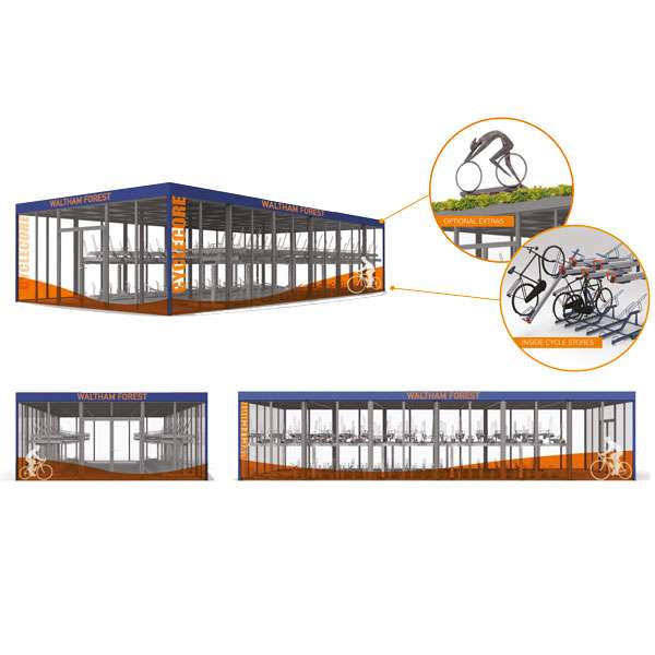 Überdachungen und Abstellräume | Fahrradüberdachung für Doppelstockparker | FalcoLok Cycle Hubs | image #4 |  FalcoLok CycleHubs  Fahrradüberdachung für Doppelstockparker  Überdachungen und Abstellräume