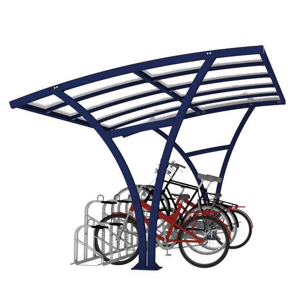 Überdachungen und Abstellräume | Fahrradüberdachungen | FalcoRail Low Fahrradüberdachung, einseitig | image #1 |  