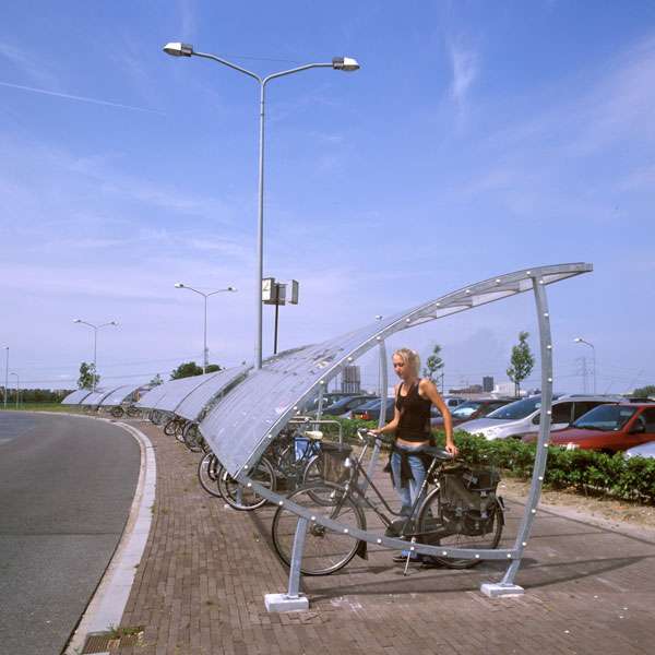 Fietsparkeren fietsoverkapping rokersoverkapping transparant FalcoSail