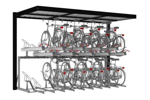 FalcoSpan Fahrradüberdachung für Doppelstockparker