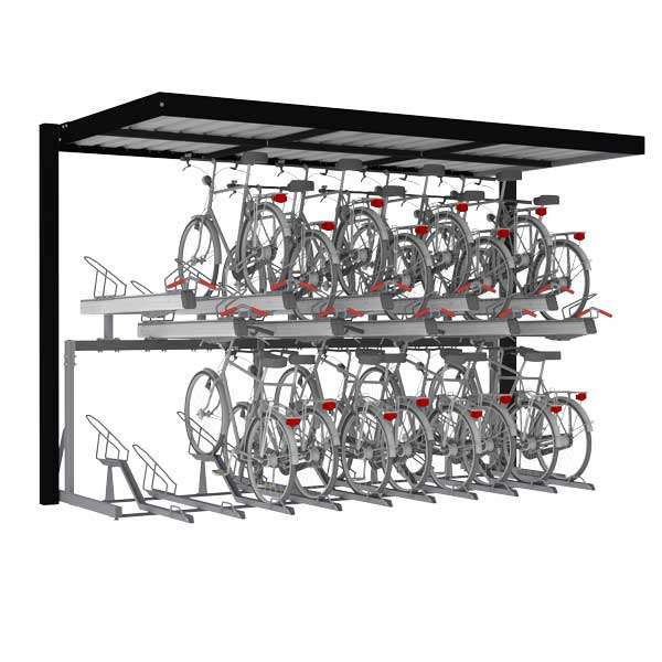FalcoSpan Fahrradüberdachung für Doppelstockparker