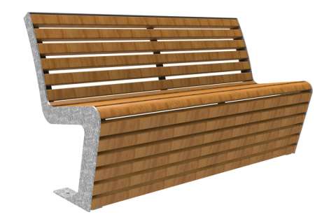 FalcoLinea Parkbank mit Rückenlehne, Holz