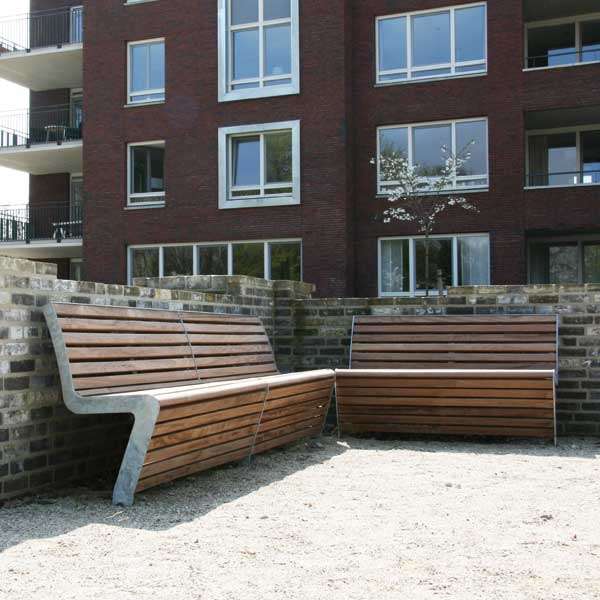 Stadtmobiliar | Parkbänke | FalcoLinea Parkbank mit Rückenlehne, Holz | image #9 |  