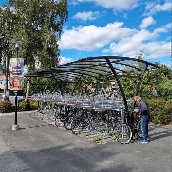 Überdachungen und Abstellräume | Fahrradüberdachung für Doppelstockparker | FalcoRail Überdachung für Doppelstockparker, einseitig | image #4 |  