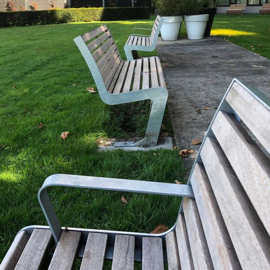 FalcoLinea Parkbank mit Rückenlehne, Holz