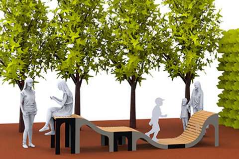 FalcoFauna wellenförmige Außenbank