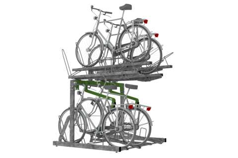 FalcoLevel Eco Doppelstockparker mit E-Bike Ladestation