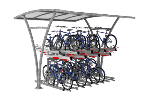 FalcoRail Überdachung für Doppelstockparker, doppelseitig