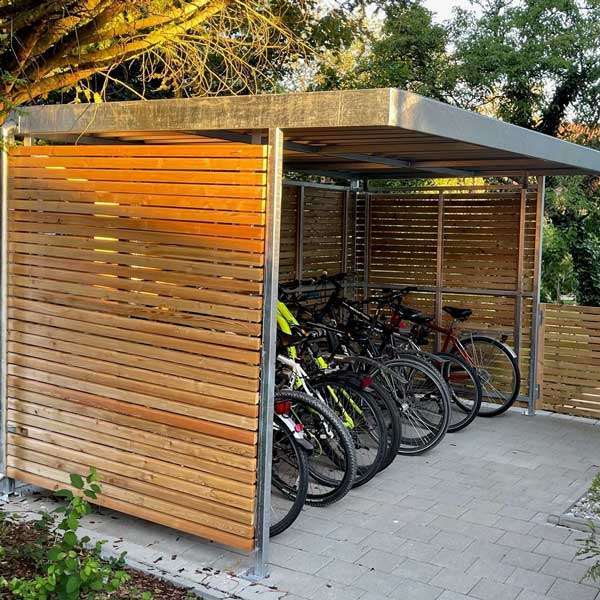 FalcoZan-180 Überdachung mit FalcoSound Fahrradparksystem