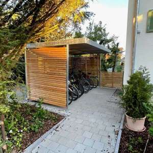 FalcoZan-180 Überdachung mit FalcoSound Fahrradparksystem