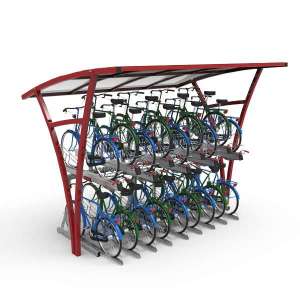 Überdachungen und Abstellräume | Fahrradüberdachung für Doppelstockparker | FalcoRail Überdachung für Doppelstockparker, einseitig | image #1