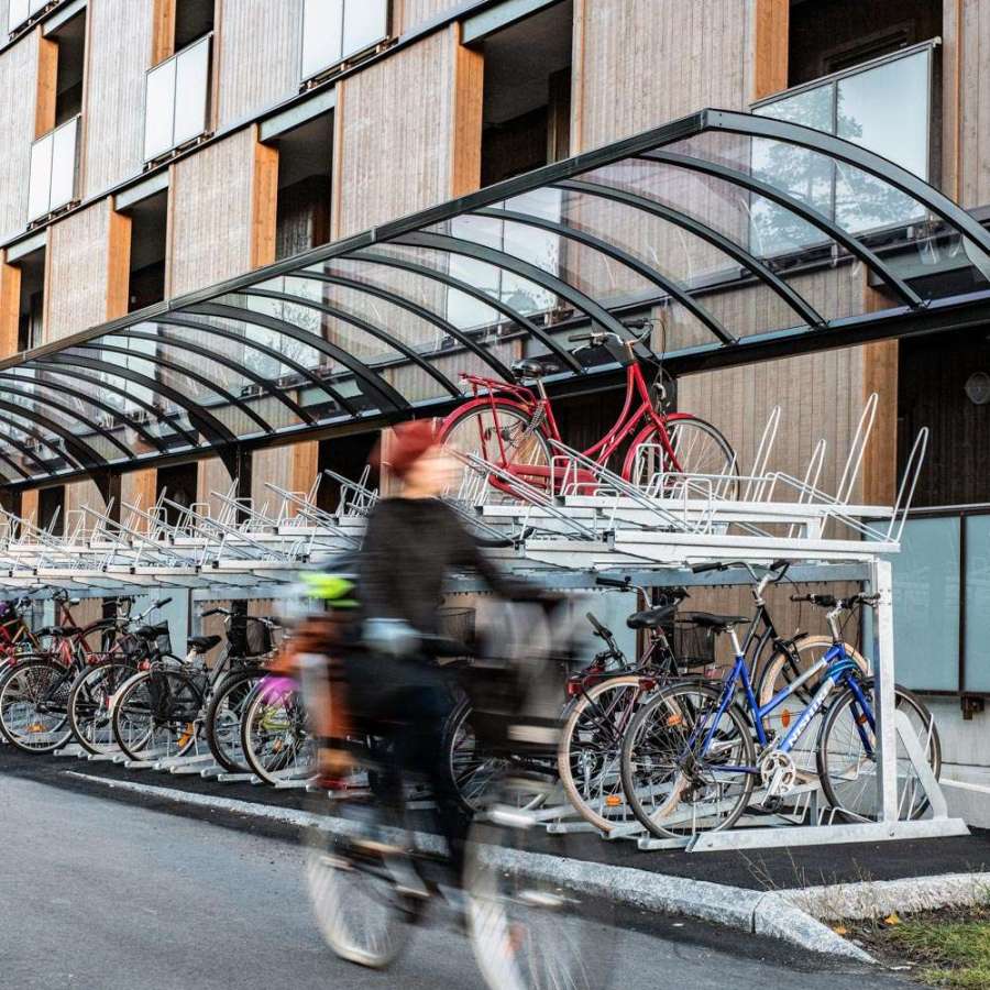 compact fietsparkeren etagefietsenrek FalcoLevel Eco fietsoverkapping FalcoGamma