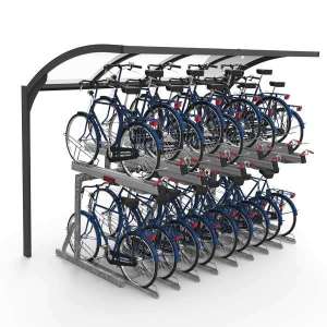Überdachungen und Abstellräume | Fahrradüberdachung für Doppelstockparker | FalcoGamma Level Überdachung für Doppelstockparker, einseitig | image #1| FalcoGamma 2Hi Fahrradüberdachung