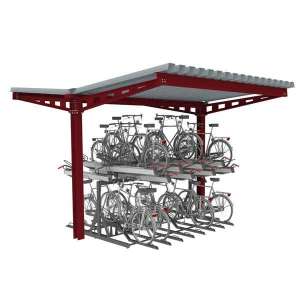 Überdachung FalcoHoth doppelseitig Fahrradüberdachung für Doppelstockparker