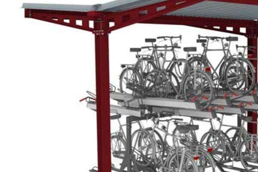 Überdachung FalcoHoth doppelseitig Fahrradüberdachung für Doppelstockparker