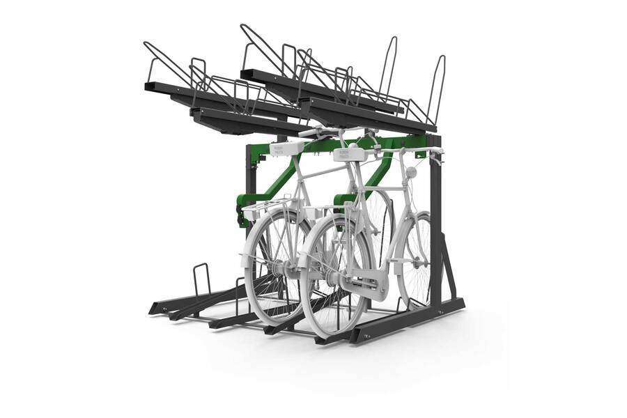 FalcoLevel Eco Doppelstockparker mit E-Bike Ladestation