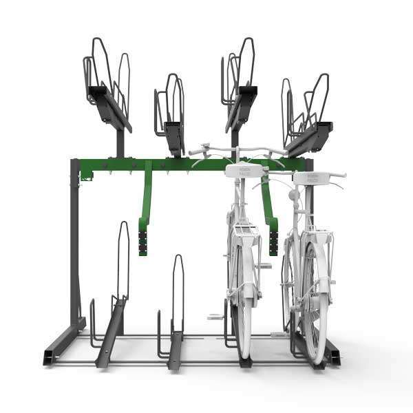 FalcoLevel Eco Doppelstockparker mit E-Bike Ladestation