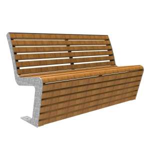 Stadtmobiliar | Parkbänke | FalcoLinea Parkbank mit Rückenlehne, Holz | image #1