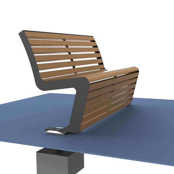 FalcoLinea Parkbank mit Rückenlehne, Holz