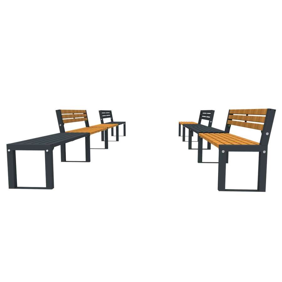 straatmeubilair buitenbank zitbank parkbank hout staal