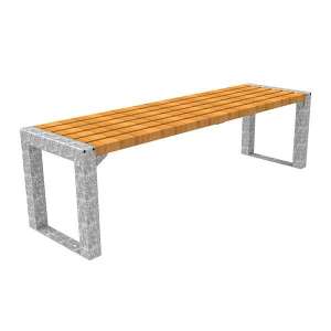 Stadtmobiliar | Parkbänke | FalcoAcero Außenbank ohne Rückenlehne, Stahl und Holz | image #1