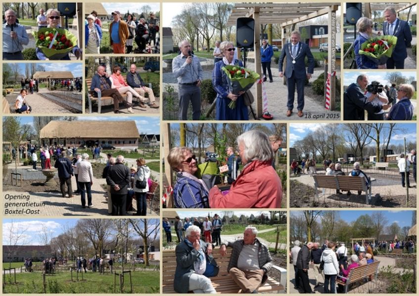 Jung und Alt zusammen auf Falco-Bänken im Generationengarten