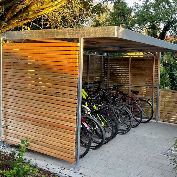 FalcoZan-180 Überdachung mit FalcoSound Fahrradparksystem