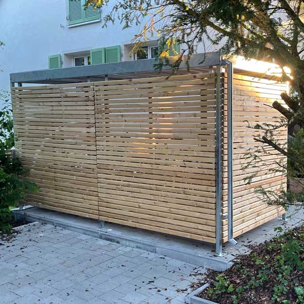 FalcoZan-180 Überdachung mit FalcoSound Fahrradparksystem