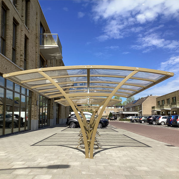 Fahrradparken mit System und Stil: Farblich abgestimmte Lösung für ein Neubauquartier