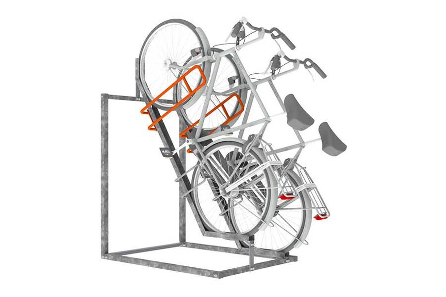 FalcoVert met aanbindvoorziening voor verticaal fietsparkeren, ruimtebesparend en veilig.