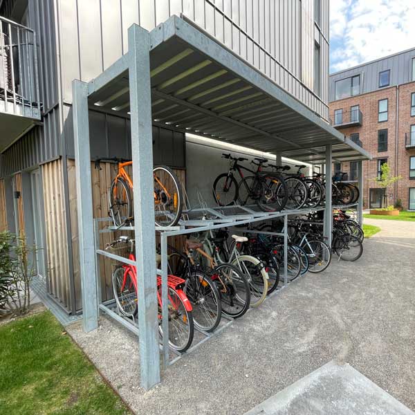 FalcoSpan Fahrradüberdachung für Doppelstockparker