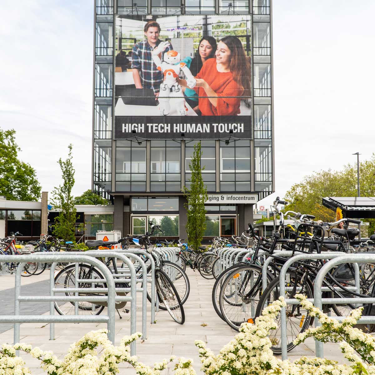 Fahrradanlehnbügel mit Zwischenrohr