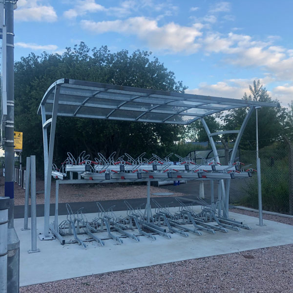 FalcoRail Überdachung für Doppelstockparker, doppelseitig