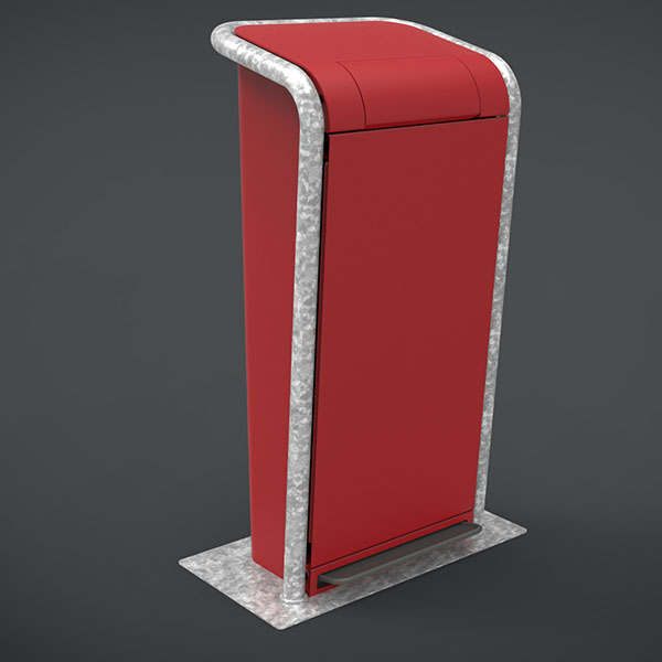 Straatmeubilair afvalbak vuilnisbak FalcoJona met anti vuurwerkklap