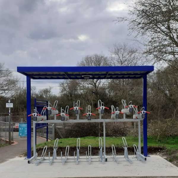 FalcoSpan Fahrradüberdachung für Doppelstockparker