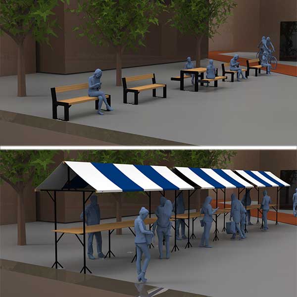 FalcoBloc Parkbank mit Rückenlehne