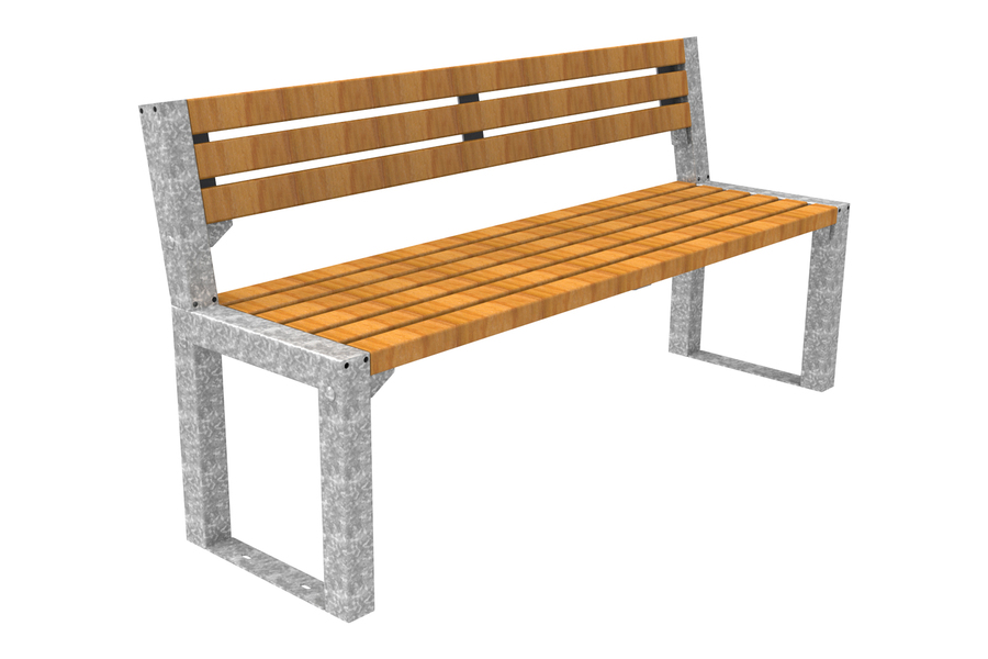 straatmeubilair buitenbank zitbank parkbank hout en staal