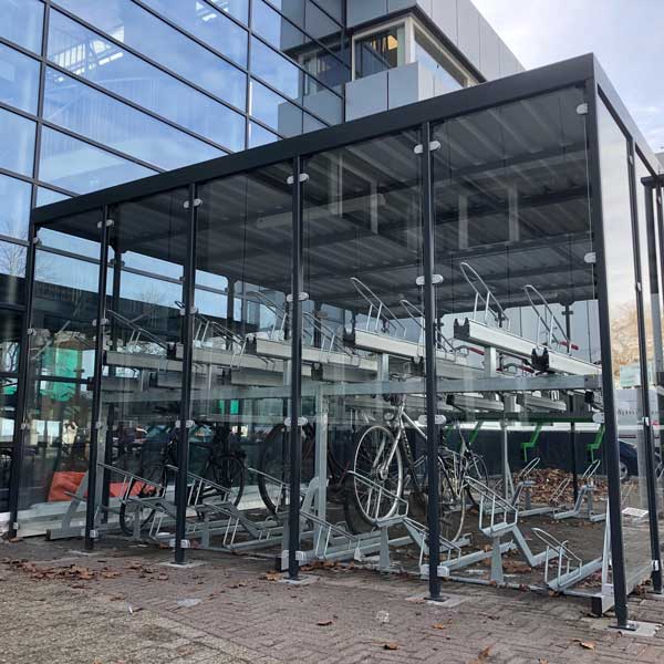 FalcoLok 600 Fahrradüberdachung für Doppelstockparker