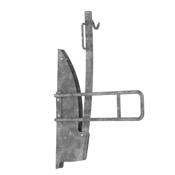 Vrijstaande rendering van de FalcoMaat 2.0 fietslift met ingebouwde aanbindvoorziening voor veilig en ruimtebesparend fietsparkeren.