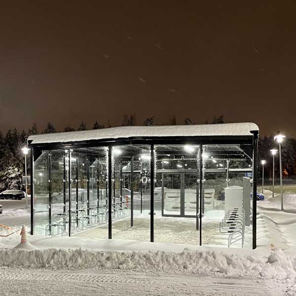 FalcoScandic Fahrradüberdachung für Doppelstockparker