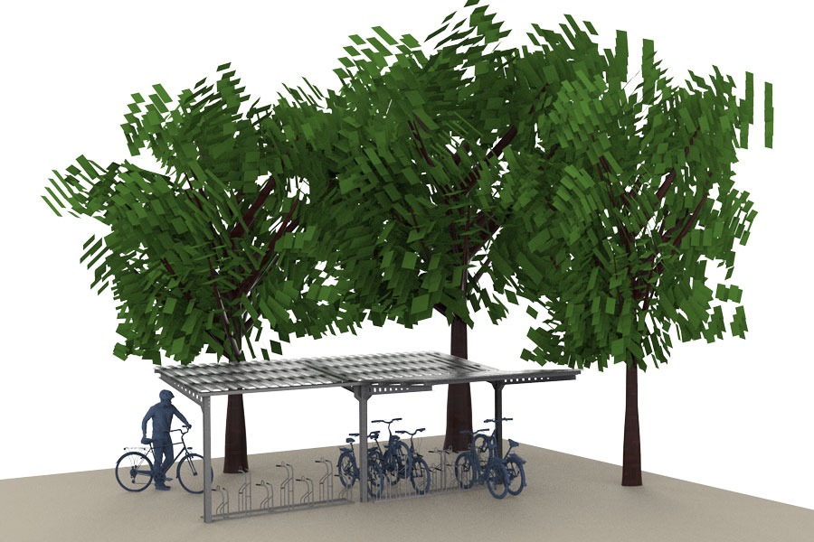 FalcoAndo doppelseitige Fahrradüberdachung, Aluzink