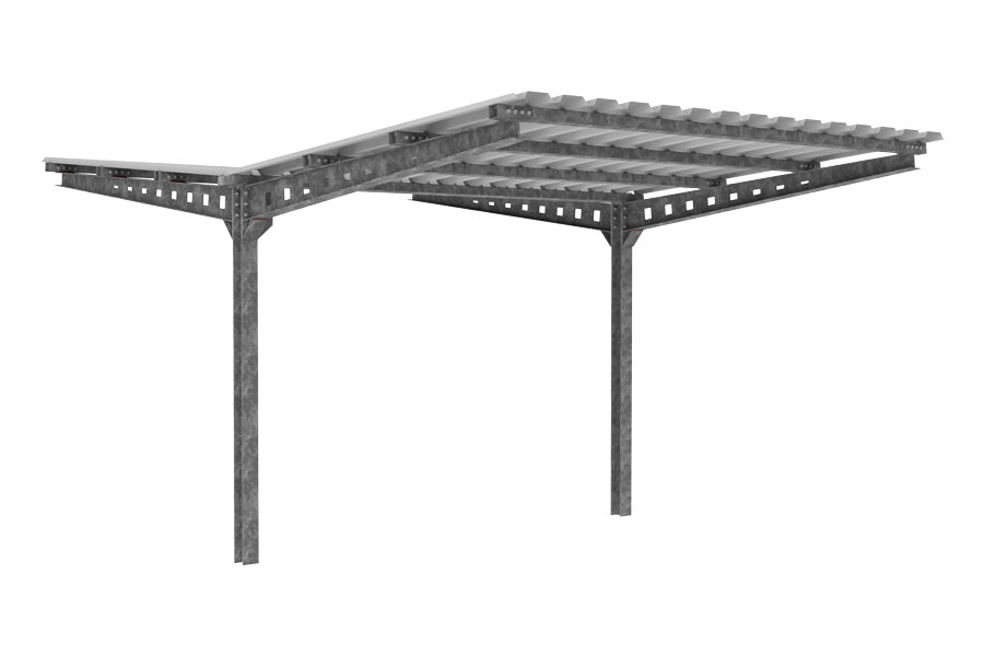 FalcoAndo doppelseitige Fahrradüberdachung, Aluzink