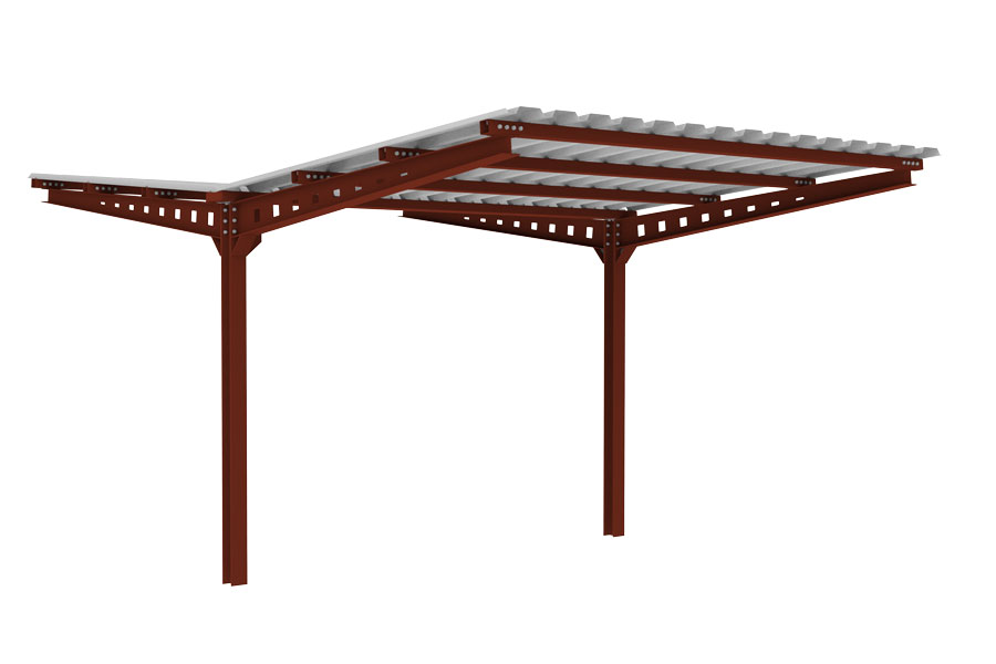 FalcoAndo doppelseitige Fahrradüberdachung, Aluzink